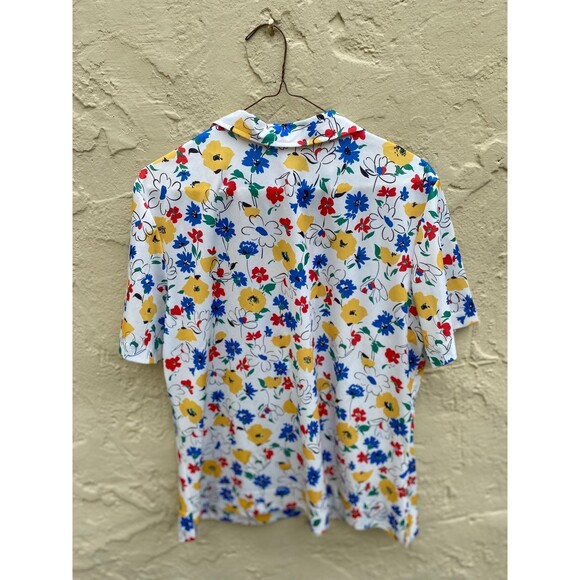 80s Vintage floral collared shirt - Picture 4 of 4